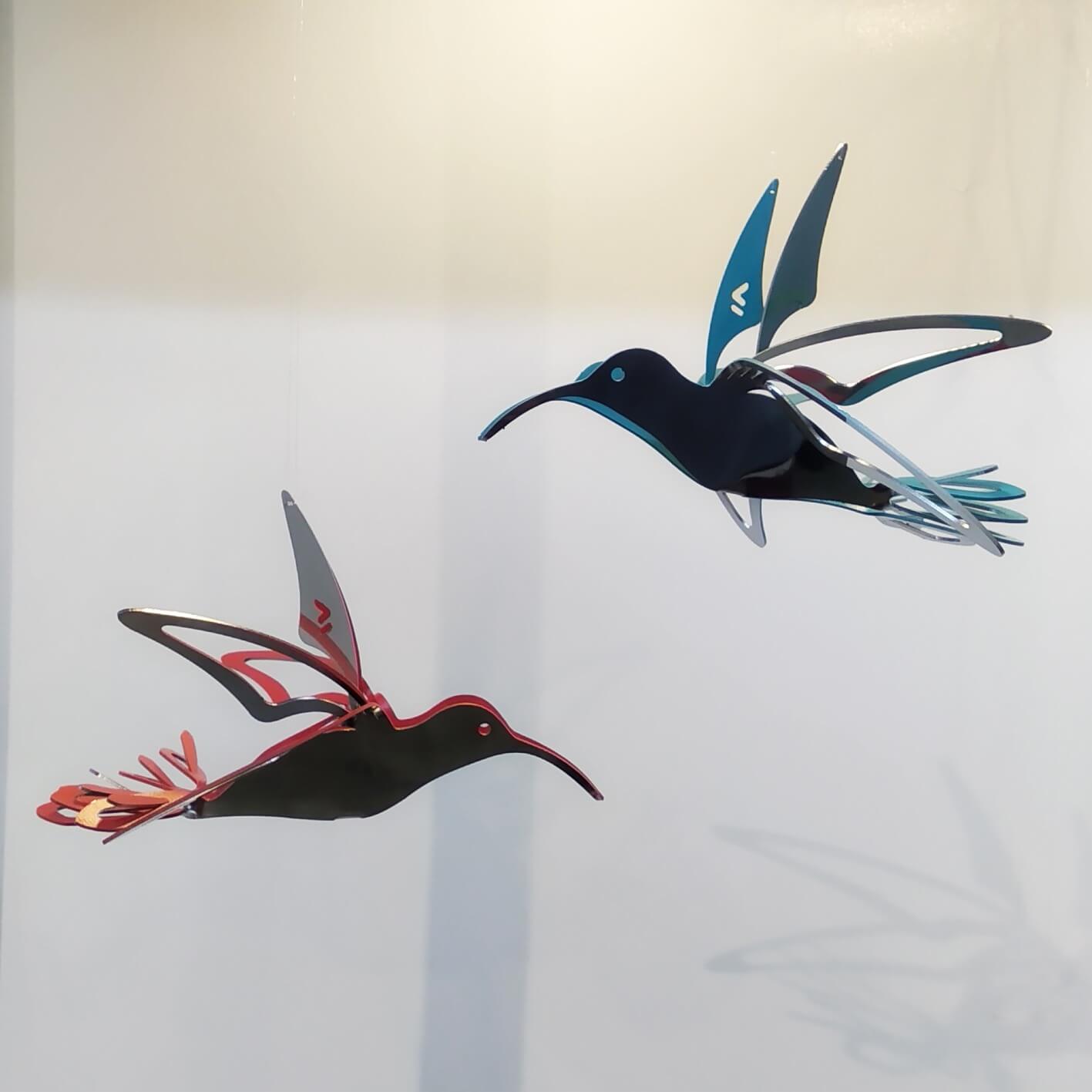 Colibríes Azul y Rojo