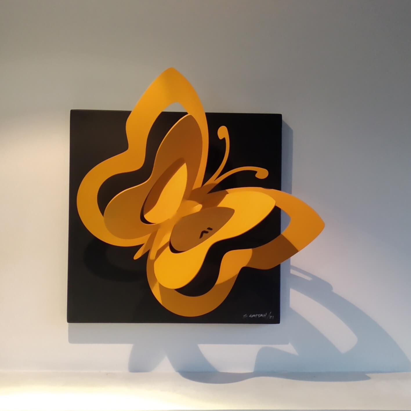 Mariposa de Pared Amarilla