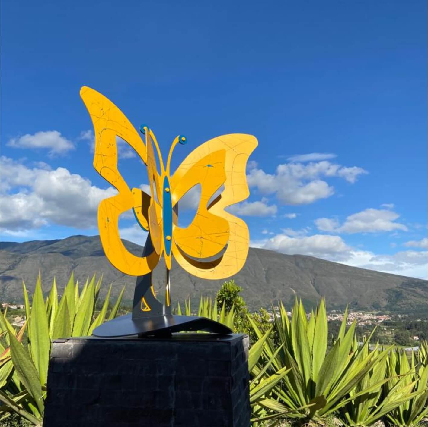 Mariposa de Viento Amarilla con Salpicaduras