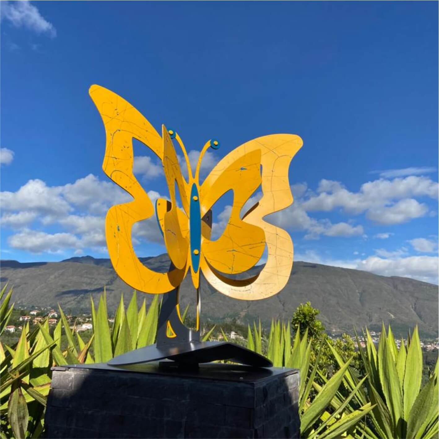 Mariposa de Viento Amarilla con Salpicaduras