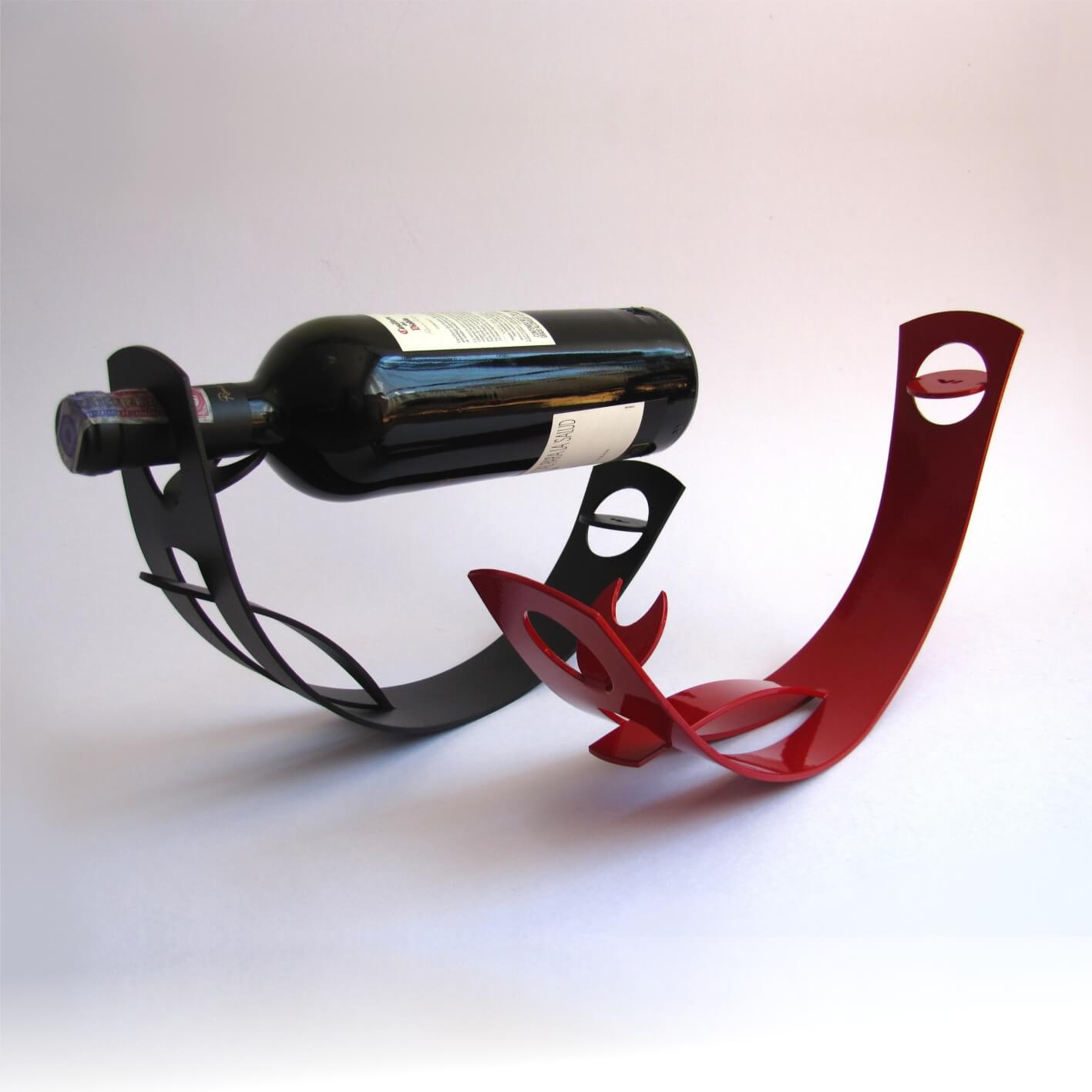 Portabotellas de Arco Negro y Rojo
