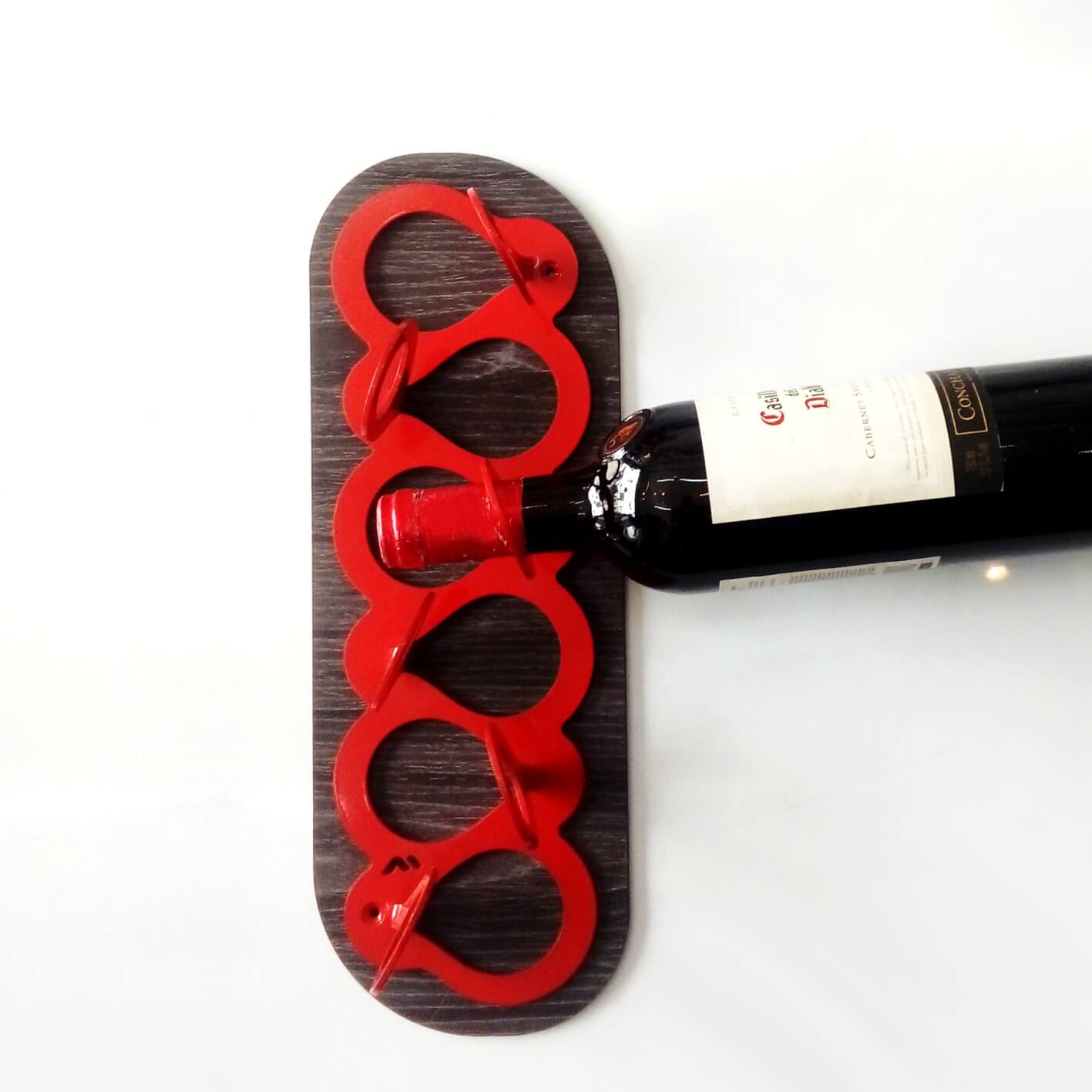 Portabotellas Vertical de Pared Rojo