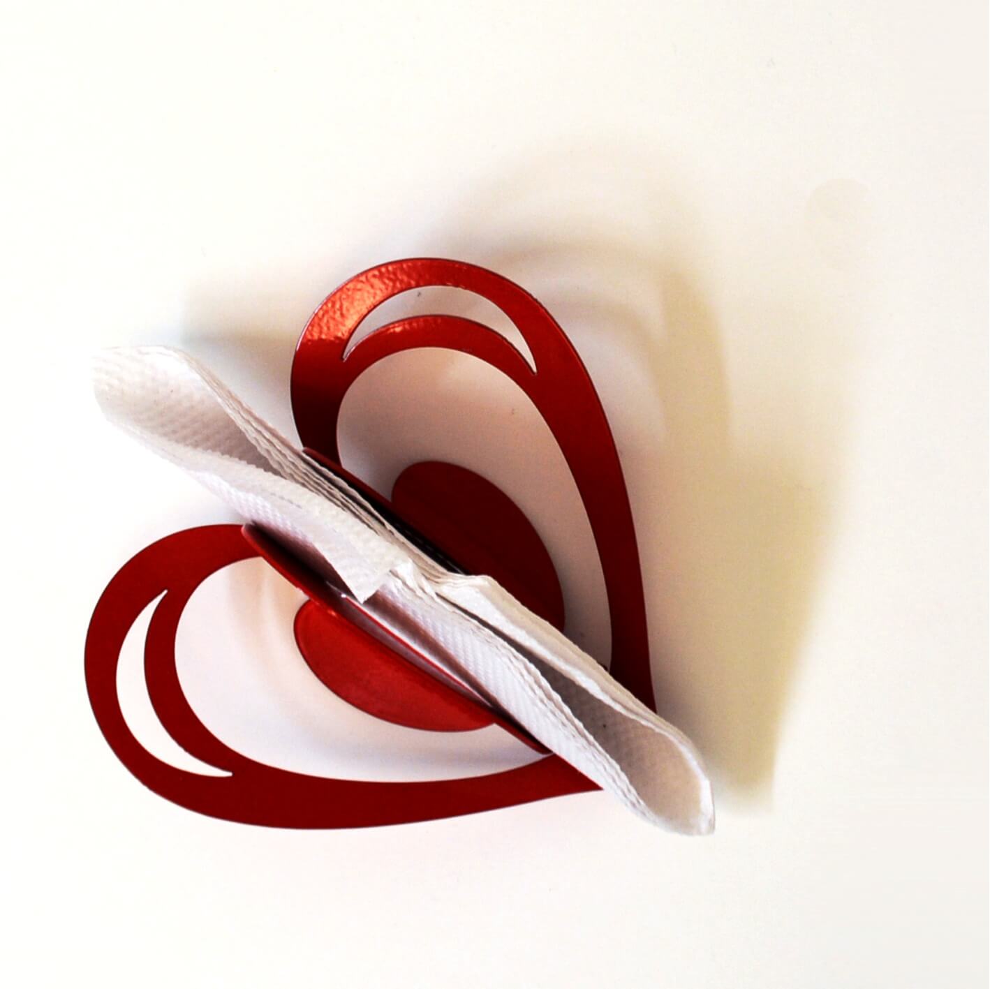 Servilletero de Corazón Rojo