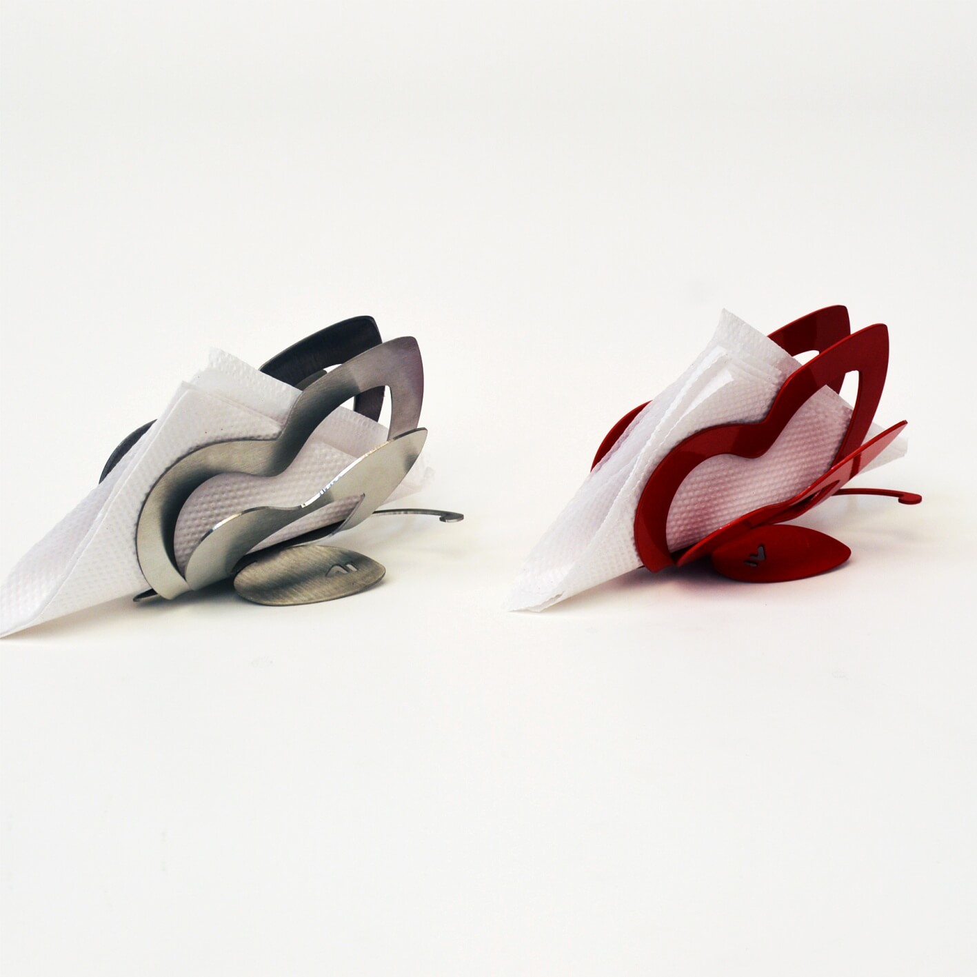 Servilleteros de Mariposa Crudo y Rojo