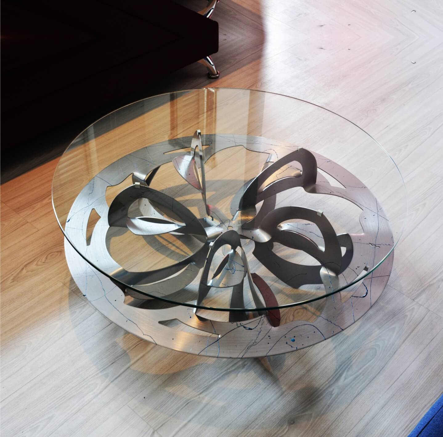 Dahlia Inox. con Salpicaduras Azules