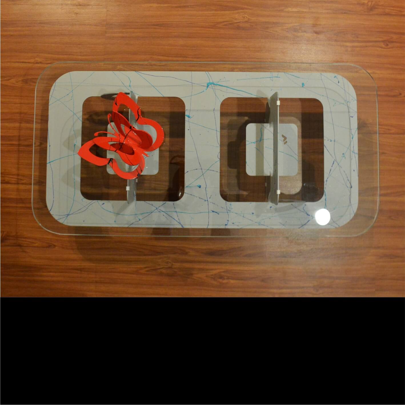 Twin Gris con Salpicaduras Azules