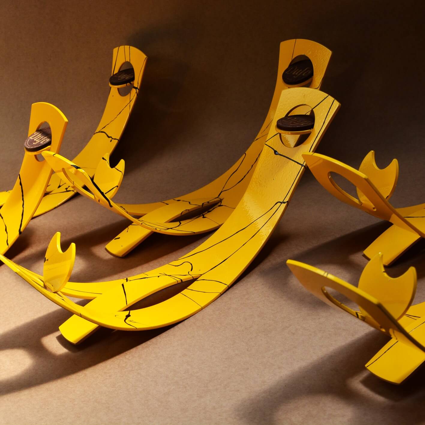 Portabotellas Amarillo con Salpicaduras Negras Dufo