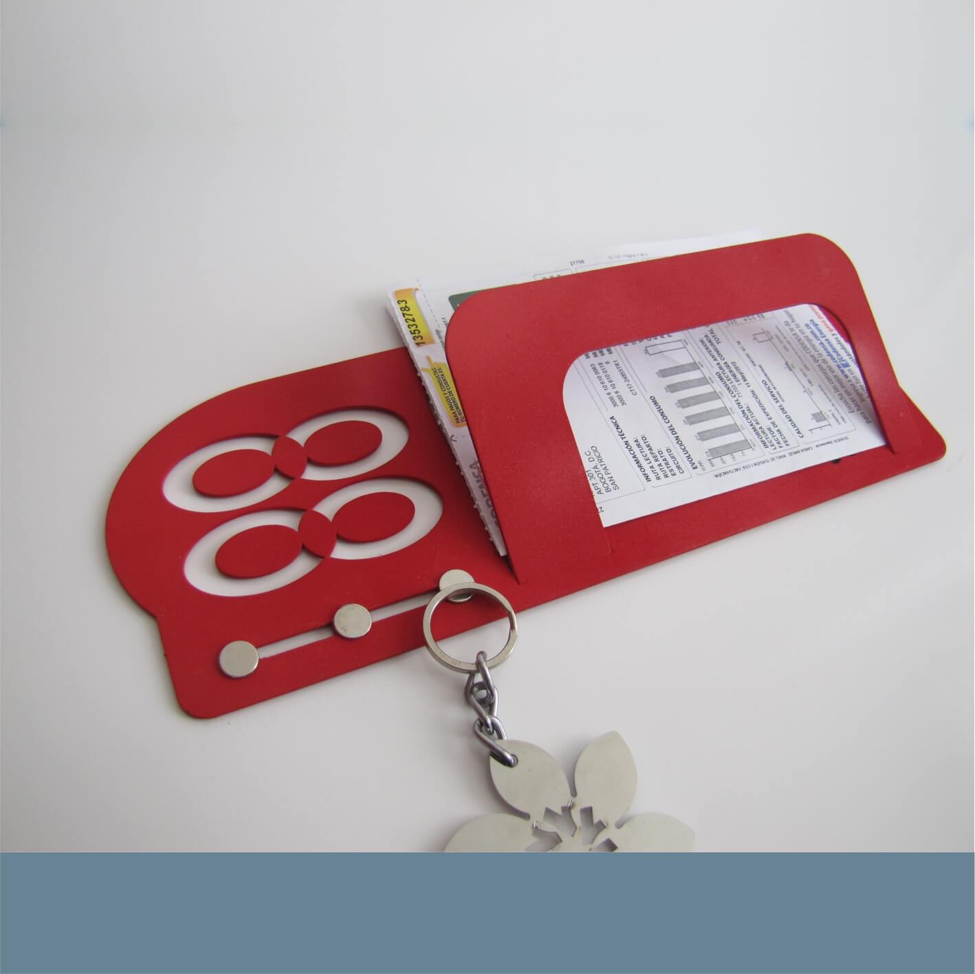 Portarecibos y Portallaveros Rojo Cámara de Comercio